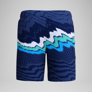 Men's Print Speedo 4way Flex Boardshort 18" Blue/White