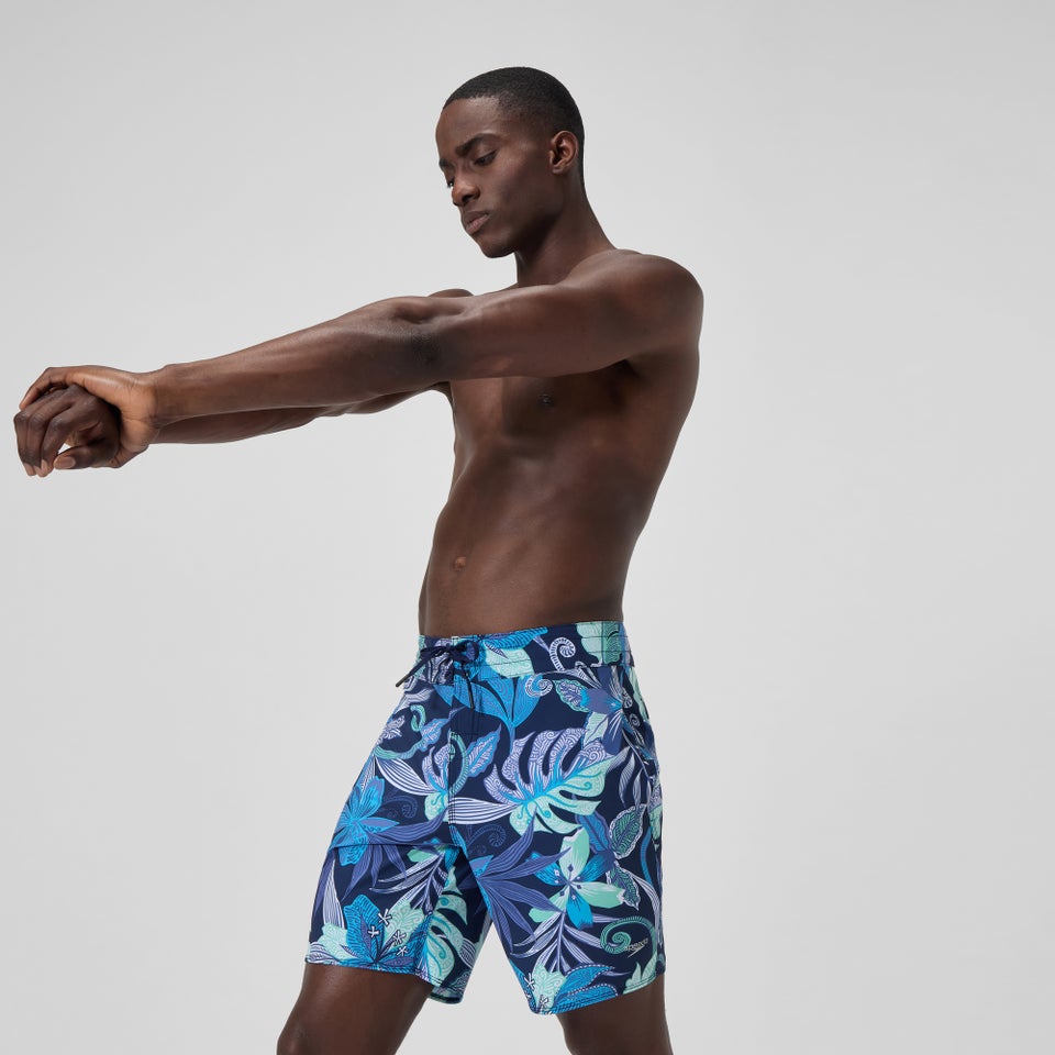 Men's Lookout Printed 18'' Swim Shorts Blue/White
