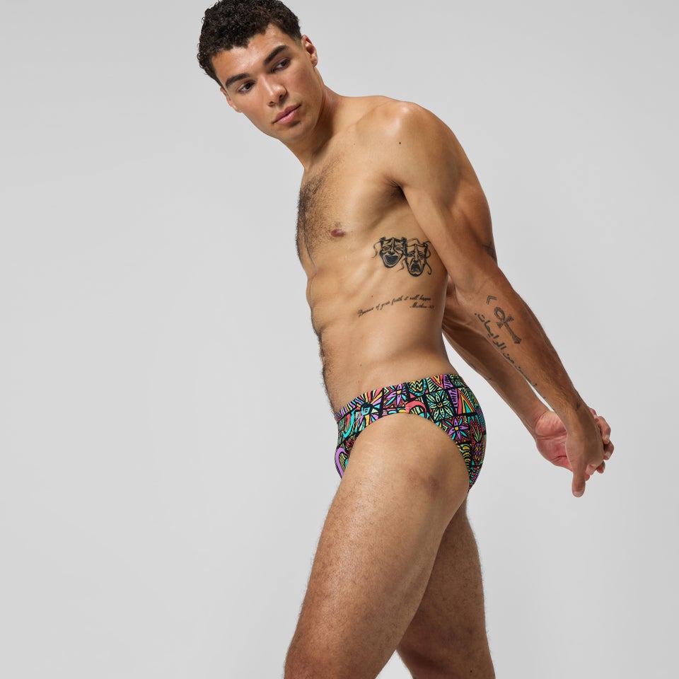 Beachstar Badehose 5 cm Schwarz/Orange für Herren