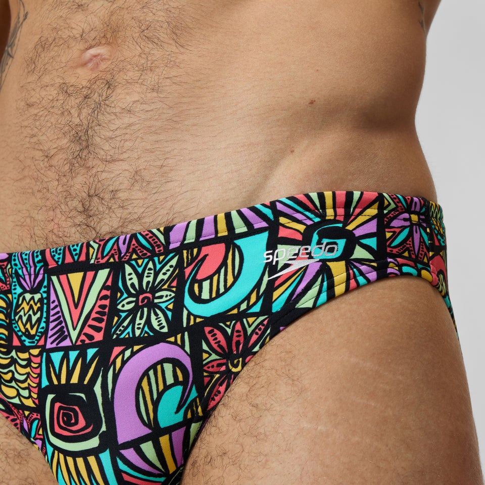 Beachstar Badehose 5 cm Schwarz/Orange für Herren