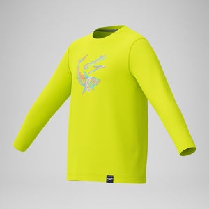 Maillot dermoprotecteur manches longues à motif graphique pour garçons, jaune