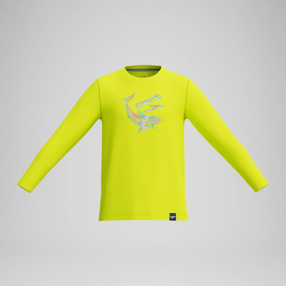 Maillot dermoprotecteur manches longues à motif graphique pour garçons, jaune