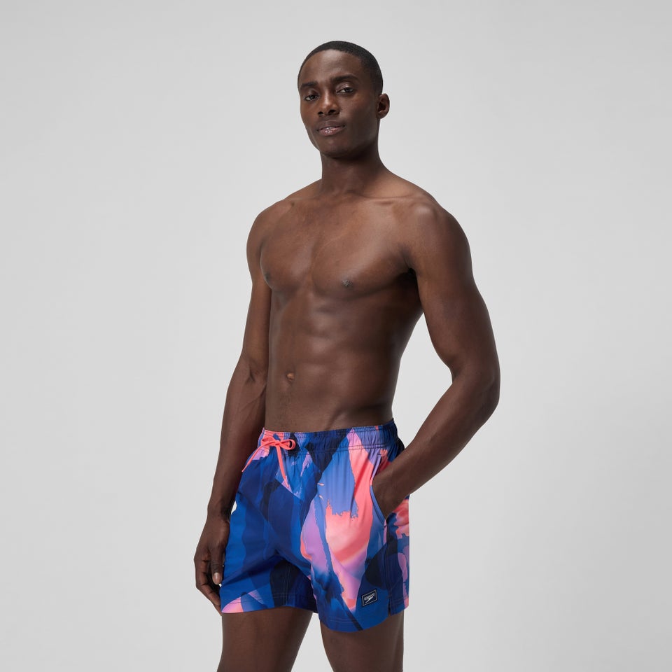 Men's Printed 16'' Redondo Edge Swim Shorts Blue/Pink
