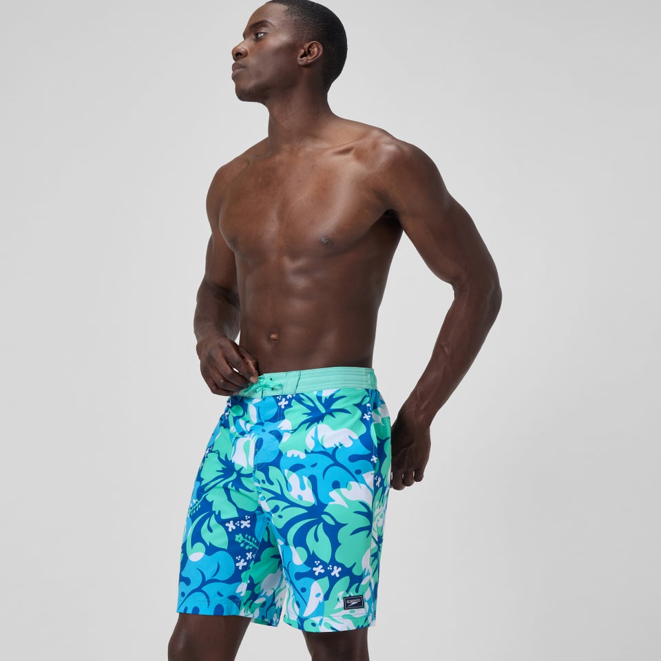 Men's Printed 20'' Bondi Swim Shorts Turquoise/Blue