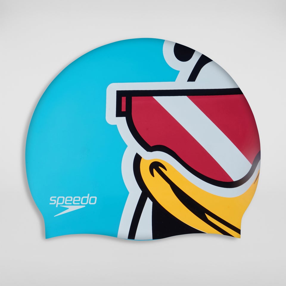 Kids Learn to Swim Penguin Printed Cap Blue