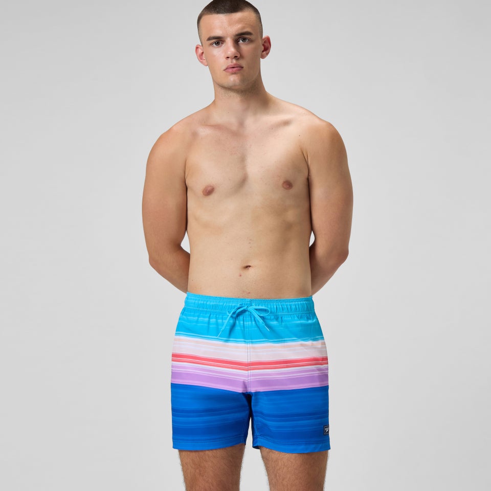 Men's Print Edge Redondo Volley 16" Swim Trunks Blue/Pink
