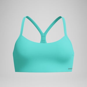Einfarbiges Racerback-Bikinioberteil Türkis für Damen