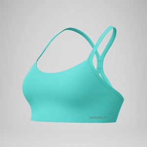 Einfarbiges Racerback-Bikinioberteil Türkis für Damen