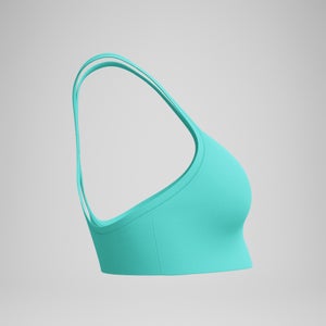 Einfarbiges Racerback-Bikinioberteil Türkis für Damen