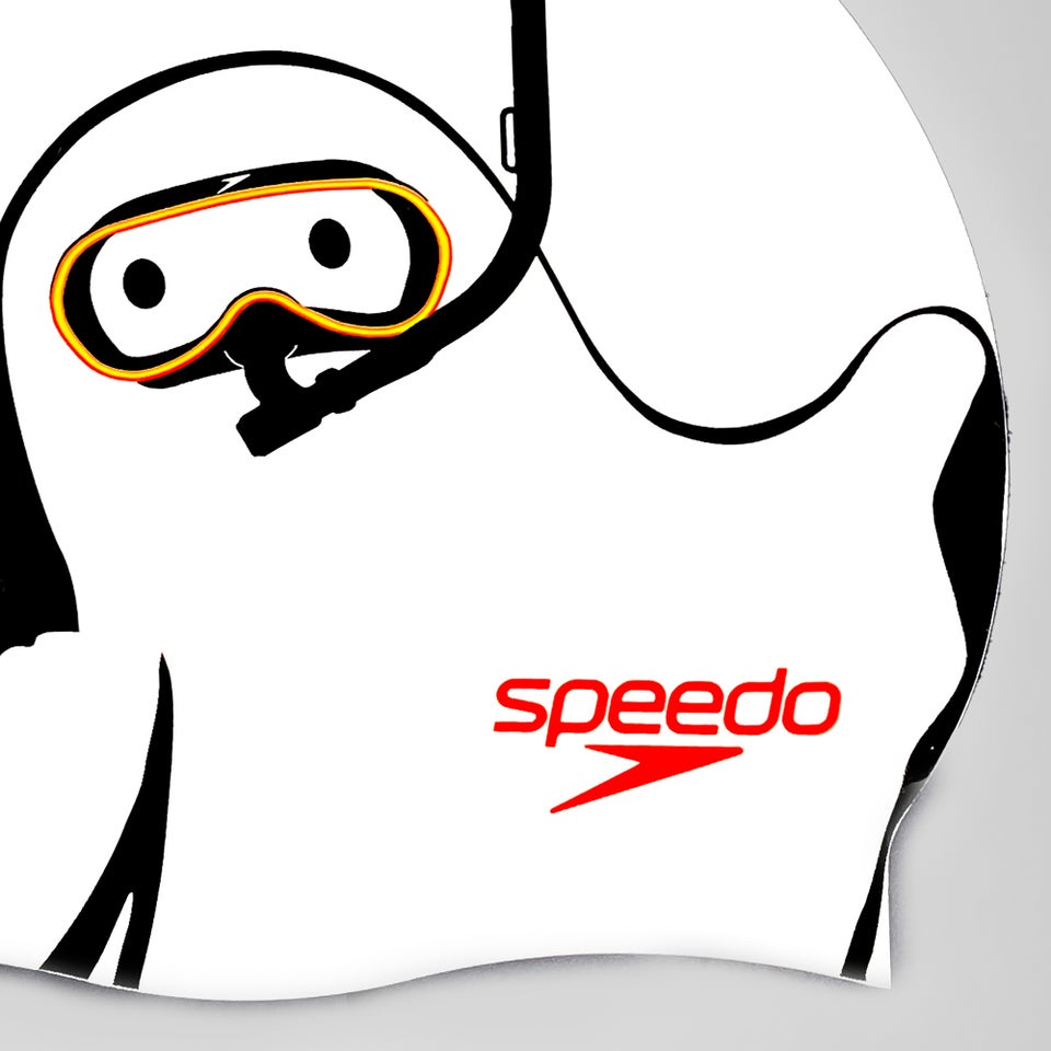 Unisex Halloween Geist Badekappe für Erwachsene Weiß/Gelb