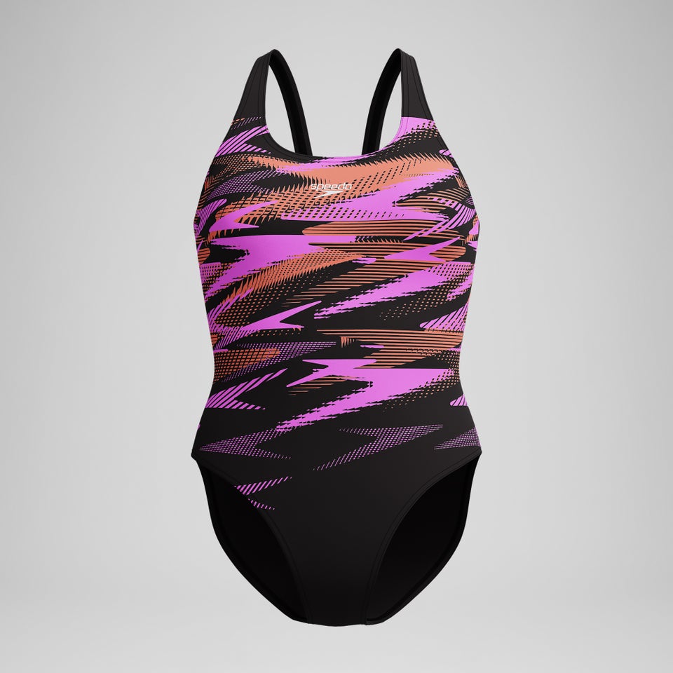 Women's HyberBoom Placement Swimsuit Black/Coral