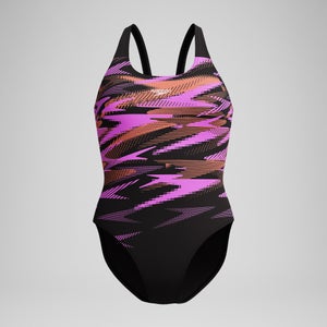 Women's HyberBoom Placement Swimsuit Black/Coral