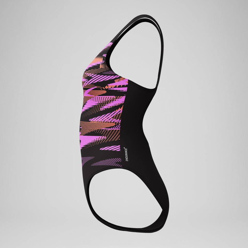 Women's HyberBoom Placement Swimsuit Black/Coral