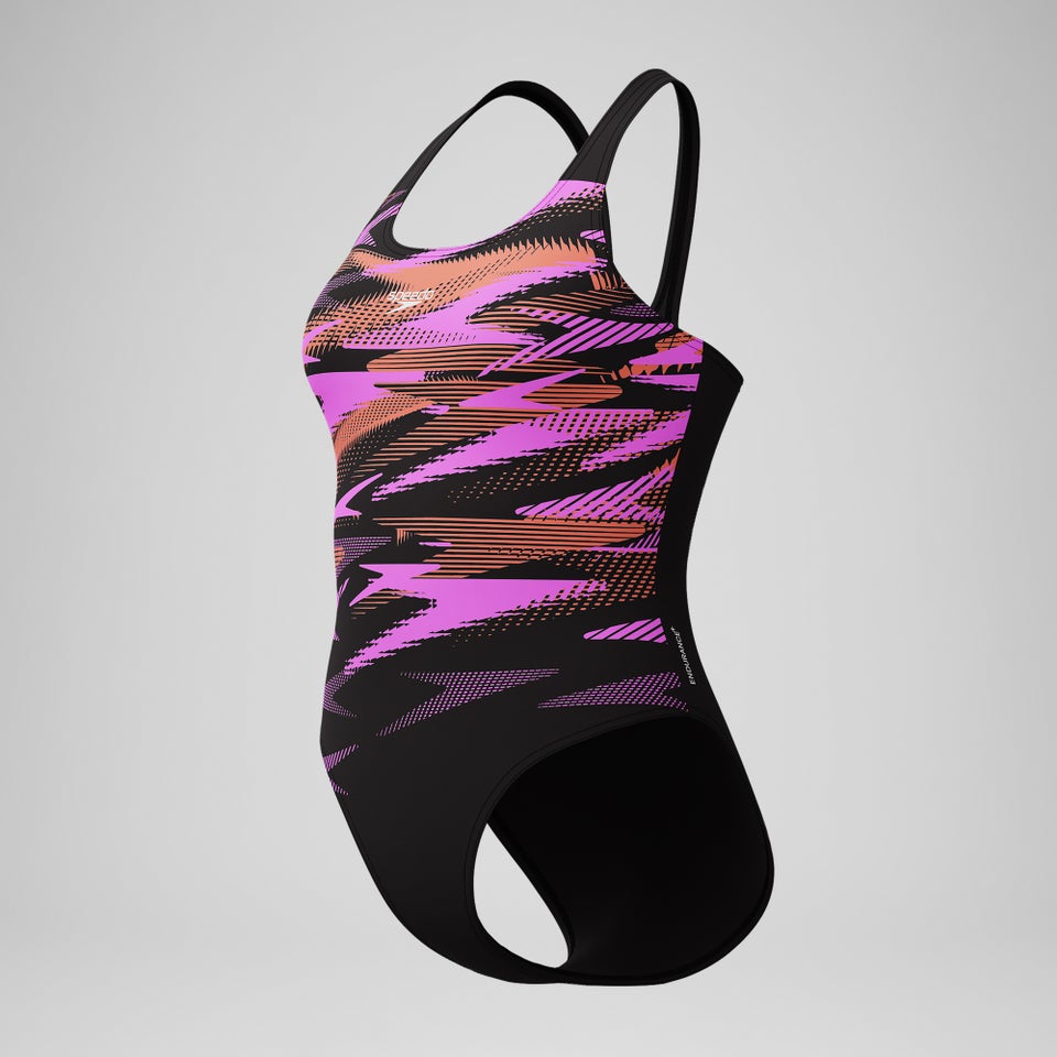 Women's HyberBoom Placement Swimsuit Black/Coral