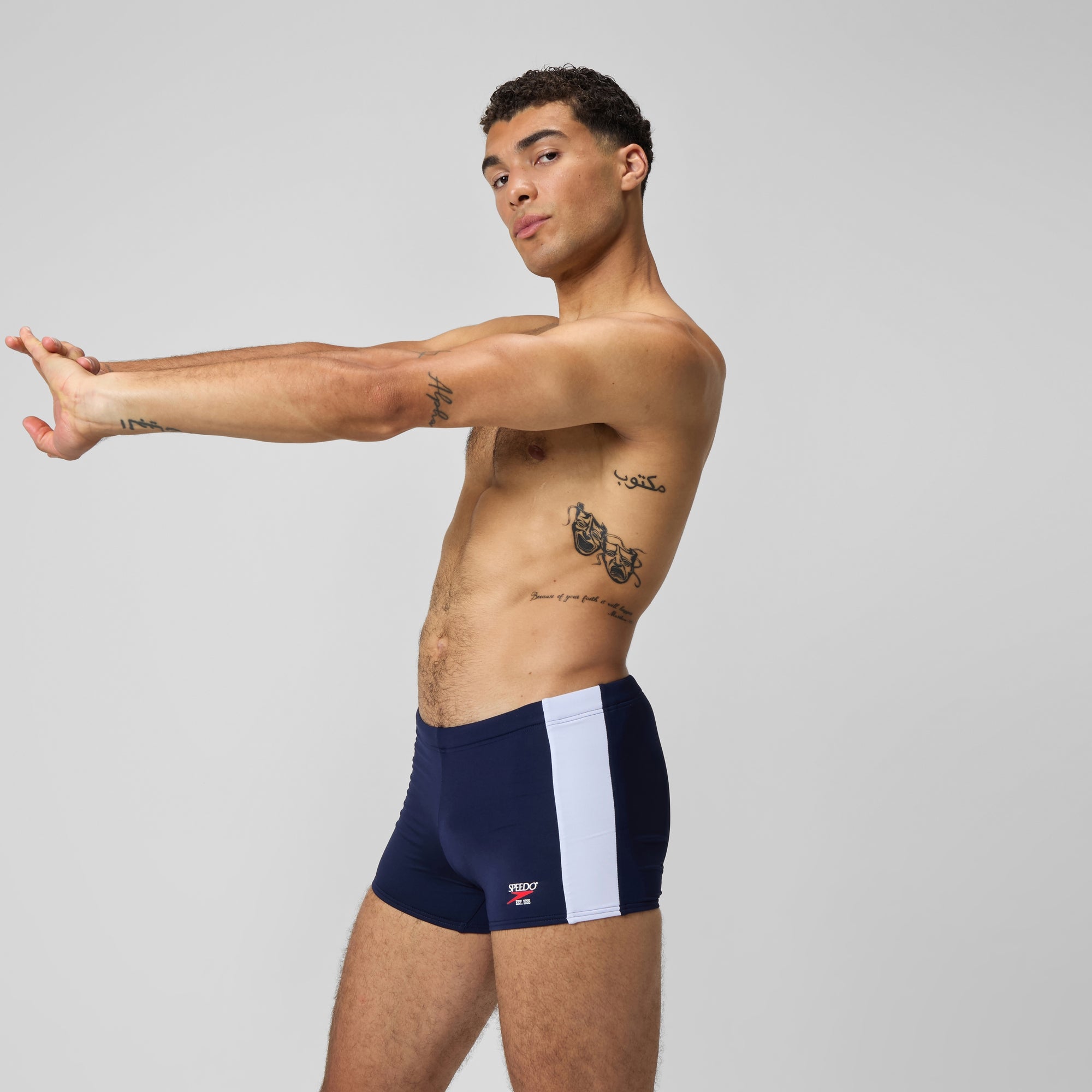 Men's Jetstream Retro Colorblock Square Leg Navy | Speedo USA