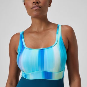 Women's Shaping Printed Contour Eclipse Swimsuit DarkTeal/Green