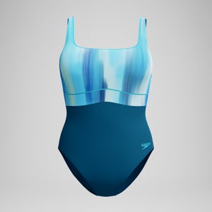 Women's Shaping Printed Contour Eclipse Swimsuit DarkTeal/Green