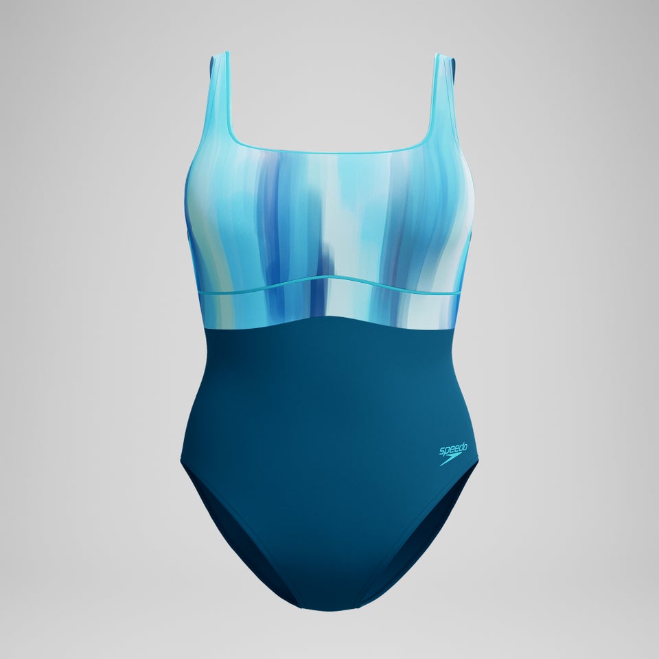 Women's Shaping Printed Contour Eclipse Swimsuit DarkTeal/Green