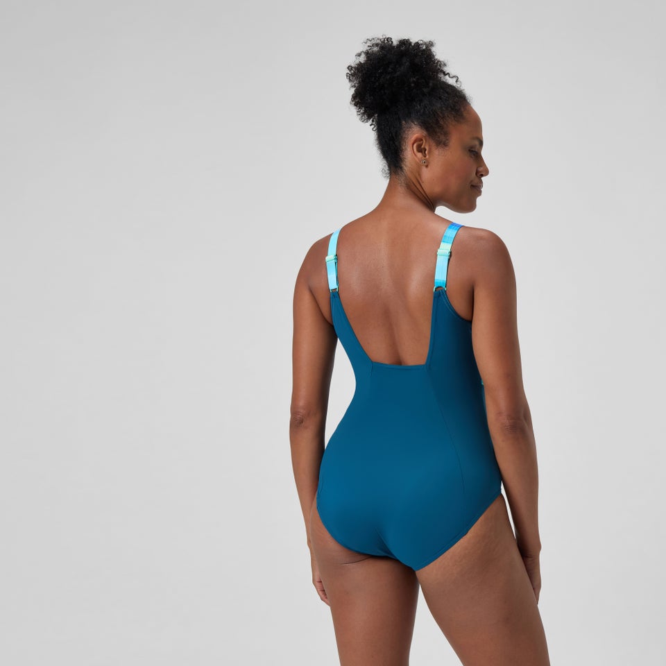 Women's Shaping Printed Contour Eclipse Swimsuit DarkTeal/Green