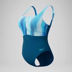 Women's Shaping Printed Contour Eclipse Swimsuit DarkTeal/Green