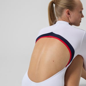 Women's Jetstream Long Sleeve Zip Swimsuit White/Navy