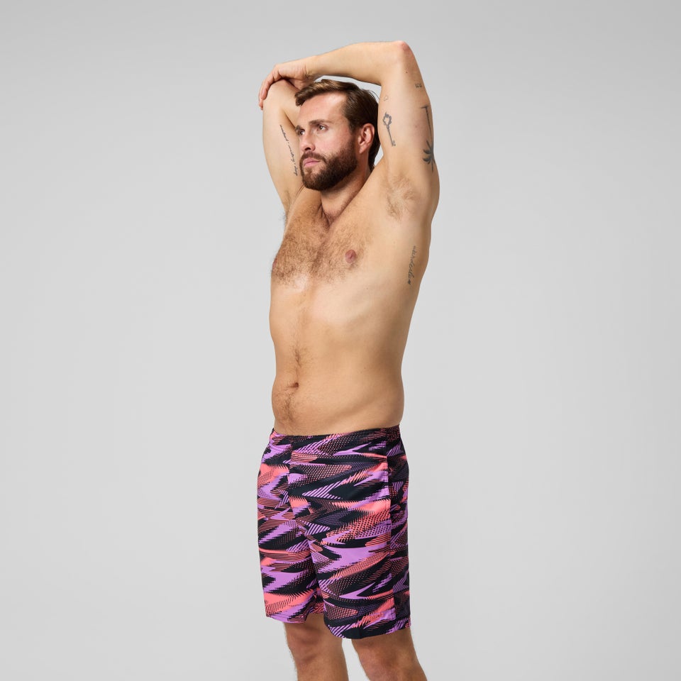 Men's Xpress Lite 18'' Allover Swim Shorts Black/Pink