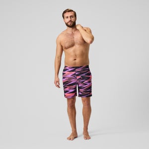 Men's Xpress Lite 18'' Allover Swim Shorts Black/Pink