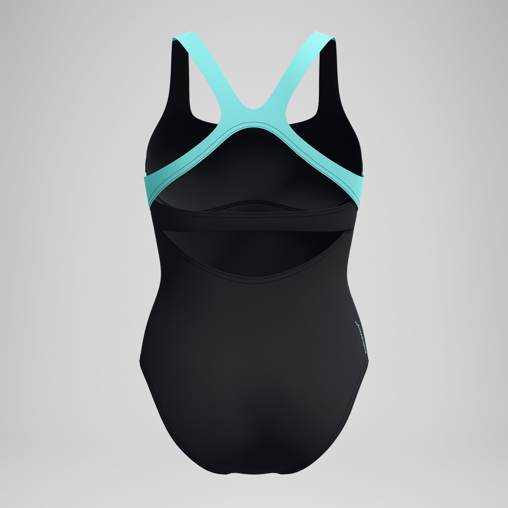 Racer-Badeanzug Schwarz/Grün für Damen