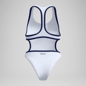 Women's Jetstream Solid Bound Cut Out One Piece Blue/White