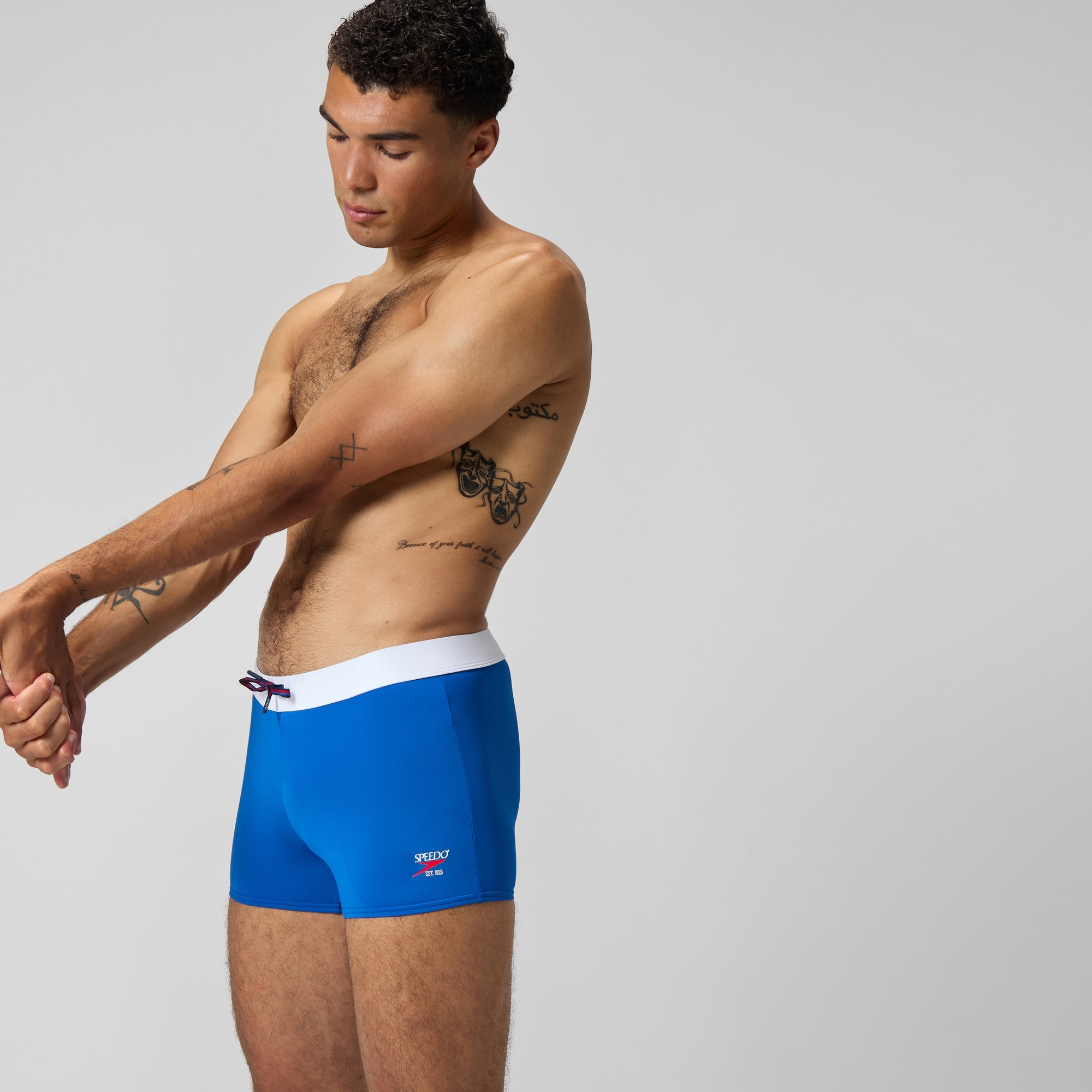 Men's Jetstream Retro Solid Square Leg Blue | Speedo USA