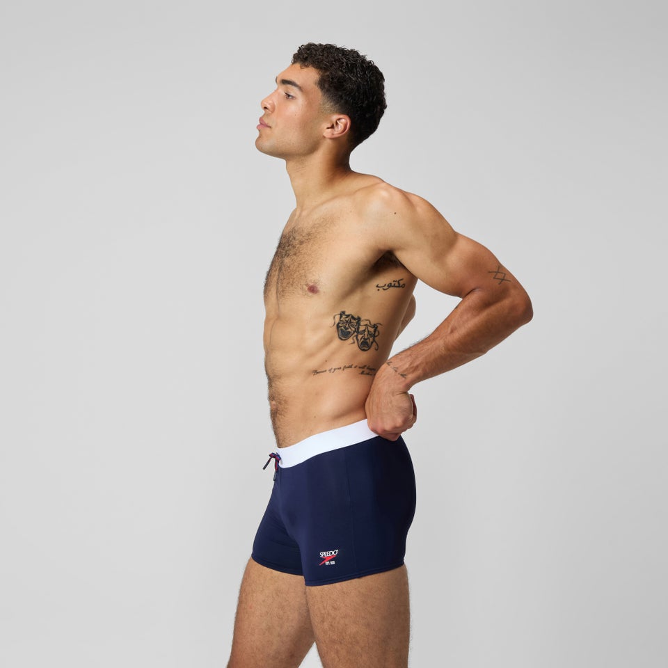 Square Leg Jetstream Retro couleur unie pour hommes, bleu marine