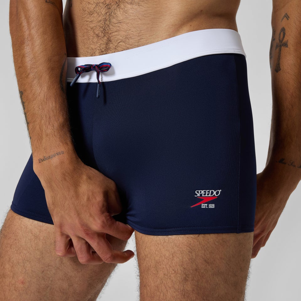 Square Leg Jetstream Retro couleur unie pour hommes, bleu marine