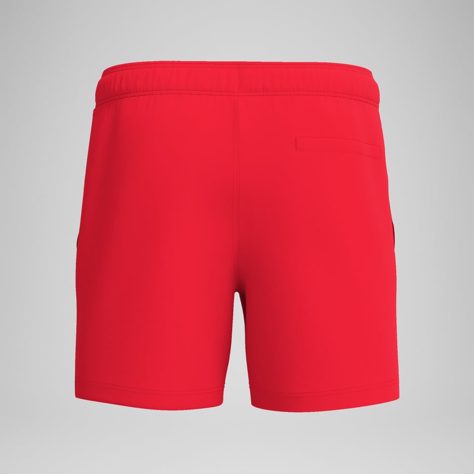 Badeshorts 40 cm in Colourblock-Optik Rot/Weiß für Herren