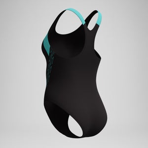 Women's HyberBoom Splice Racerback Swimsuit Black/Turquoise