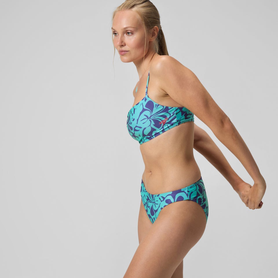 Women's Printed Adjustable Thinstap Bikini Blue/Green