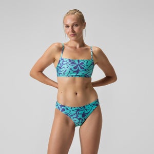 Bedruckter Bikini mit verstellbaren dünnen Trägern Blau/Grün für Damen