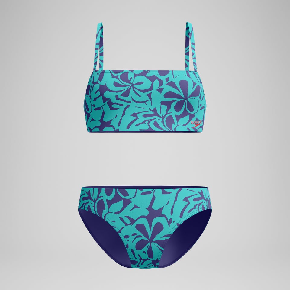 Women's Printed Adjustable Thinstap Bikini Blue/Green