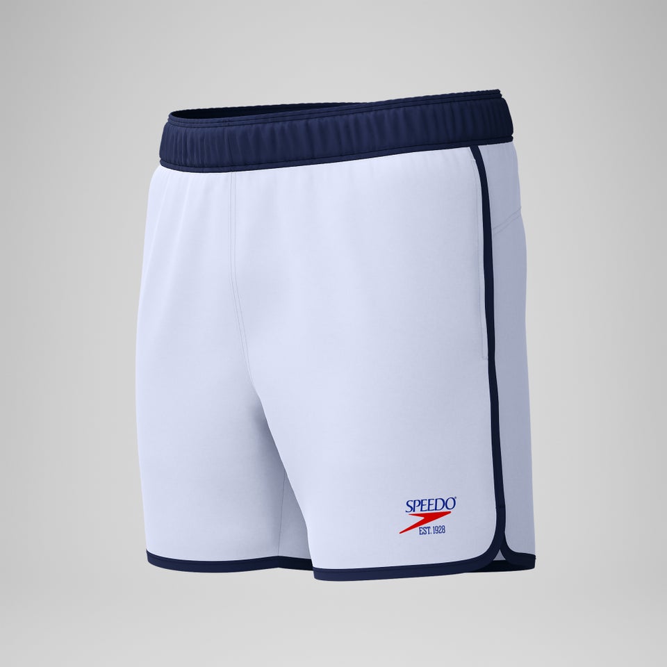 Maillot de bain logo rétro Jetstream 16 po pour hommes, blanc