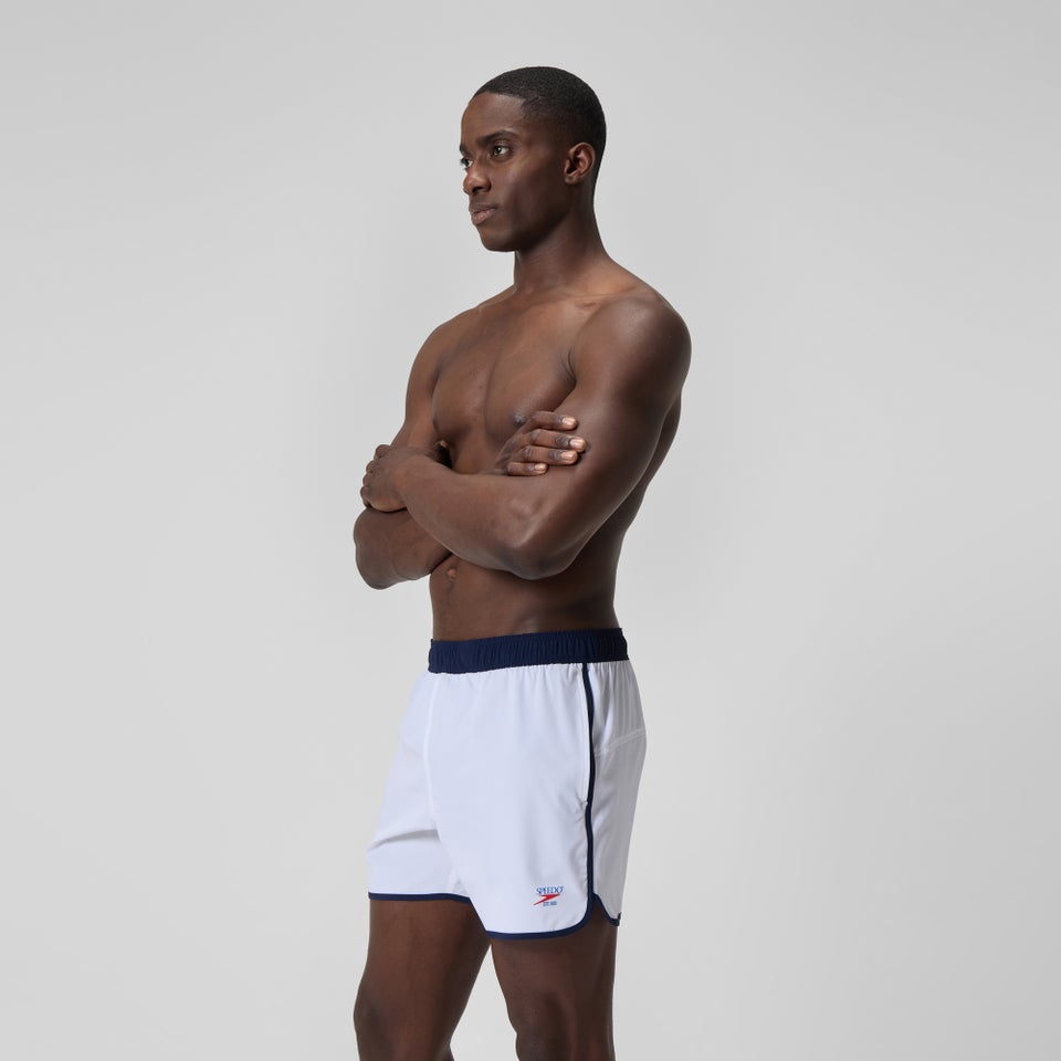 Maillot de bain logo rétro Jetstream 16 po pour hommes, blanc