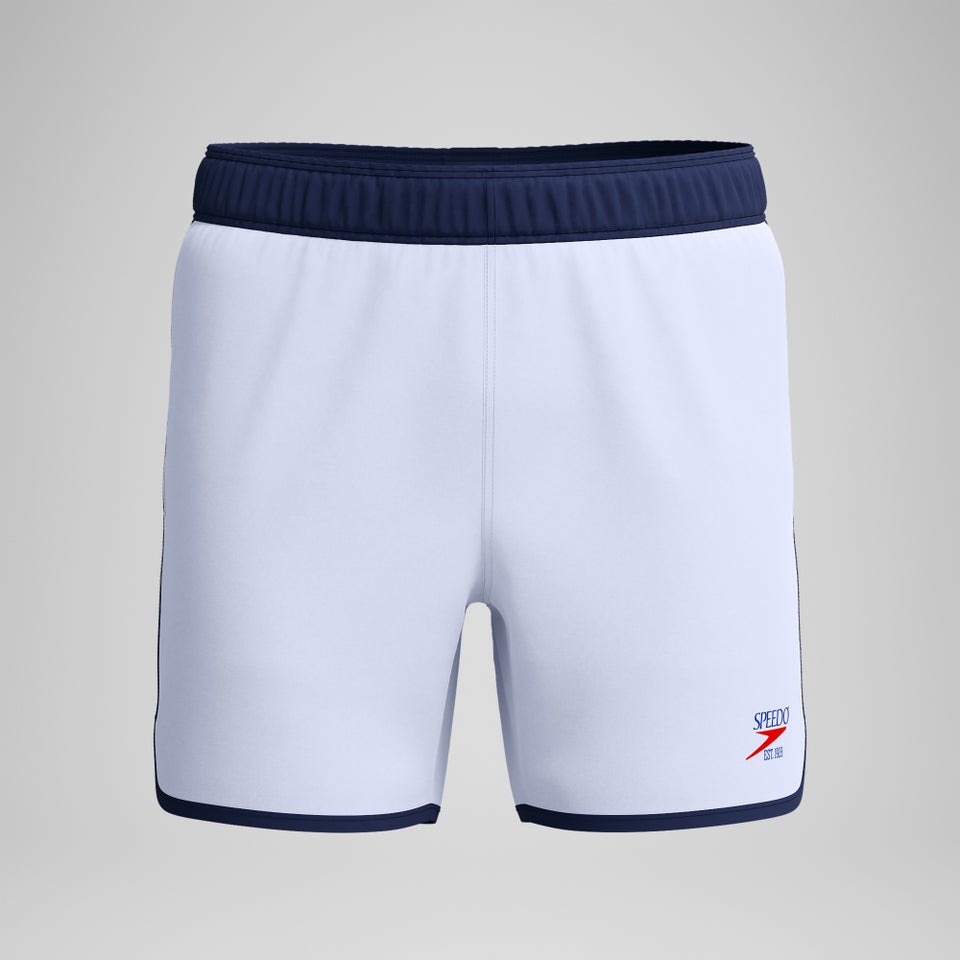 Maillot de bain logo rétro Jetstream 16 po pour hommes, blanc