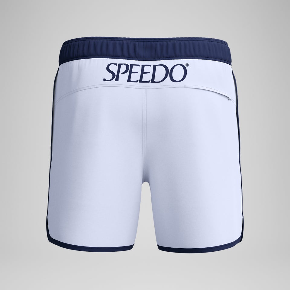 Maillot de bain logo rétro Jetstream 16 po pour hommes, blanc