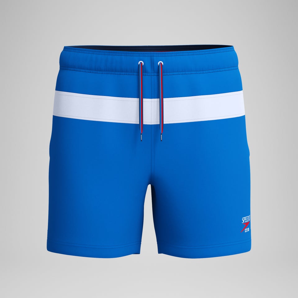 Maillot de bain rétro Jetstream Volley pour hommes, bleu/blanc