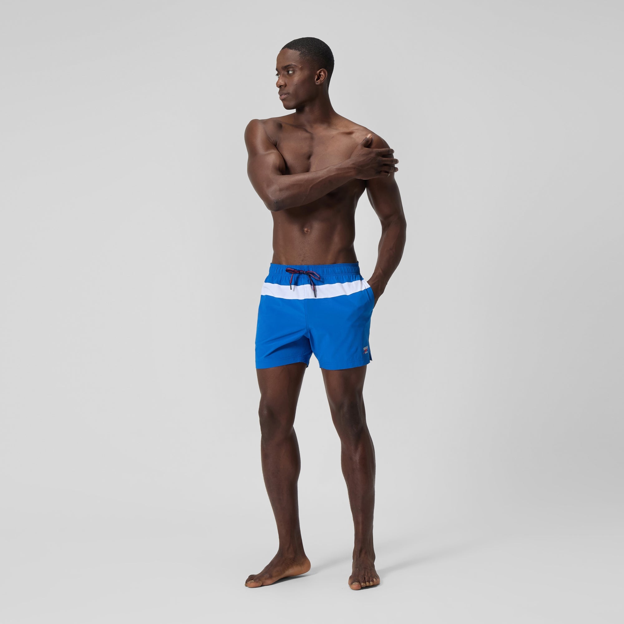 Men's Jetstream Retro Colorblock Volley Swim Trunks Blue | Speedo USA