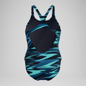 Women's HyberBoom Allover Medalist Swimsuit DarkTeal/Green