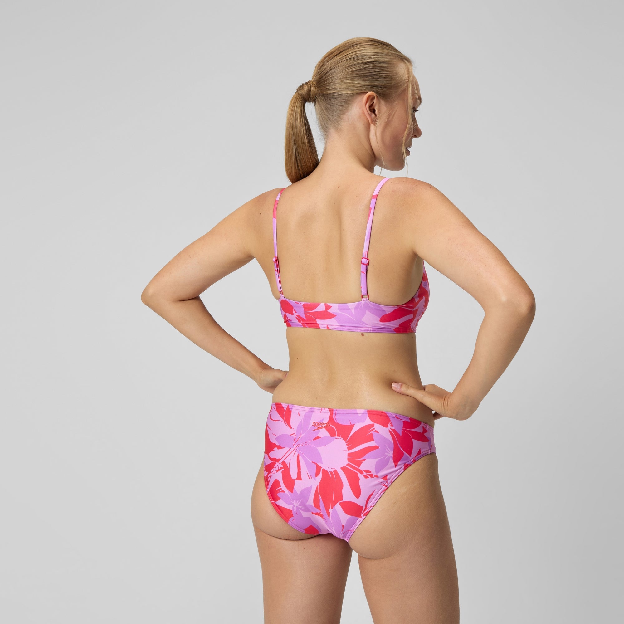 Women's Printed Adjustable Thinstrap Bikini Pink/Purple | Speedo USA
