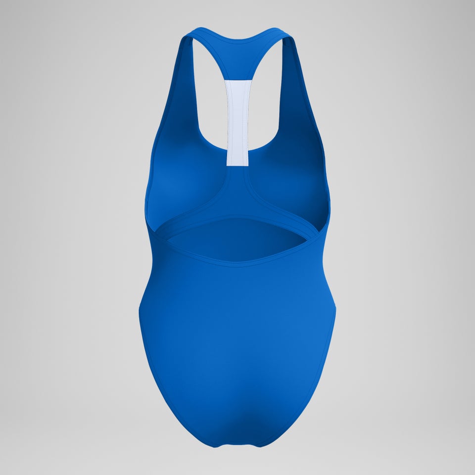 Women's Jetstream Colourblock Logo Racerback Swimsuit Blue/White