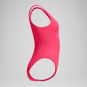 Maillot de bain Femme Logo Deep dos en U Rose