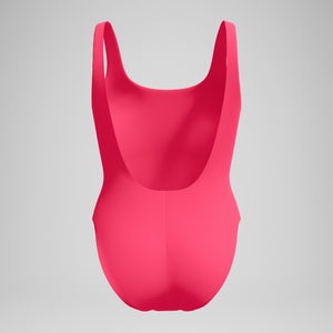 Maillot de bain Femme Logo Deep dos en U Rose