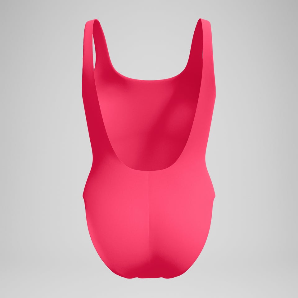 Maillot de bain Femme Logo Deep dos en U Rose