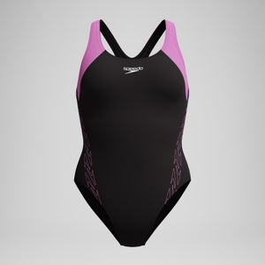 Women's HyberBoom Splice Racerback Swimsuit Black/Pink - 34